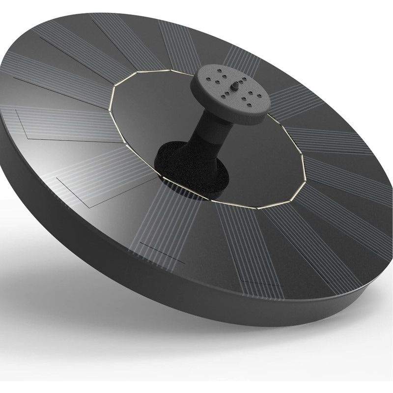 Fountain Solar Power Floating Water Pump for Pool Pond Garden and Patio Plants Round 7V 1.4W (Black)